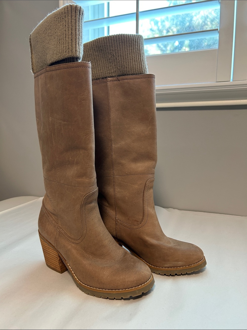 Report Leather Boho Heeled Boots
